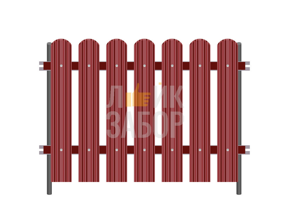 Забор из металлического штакетника Эконом