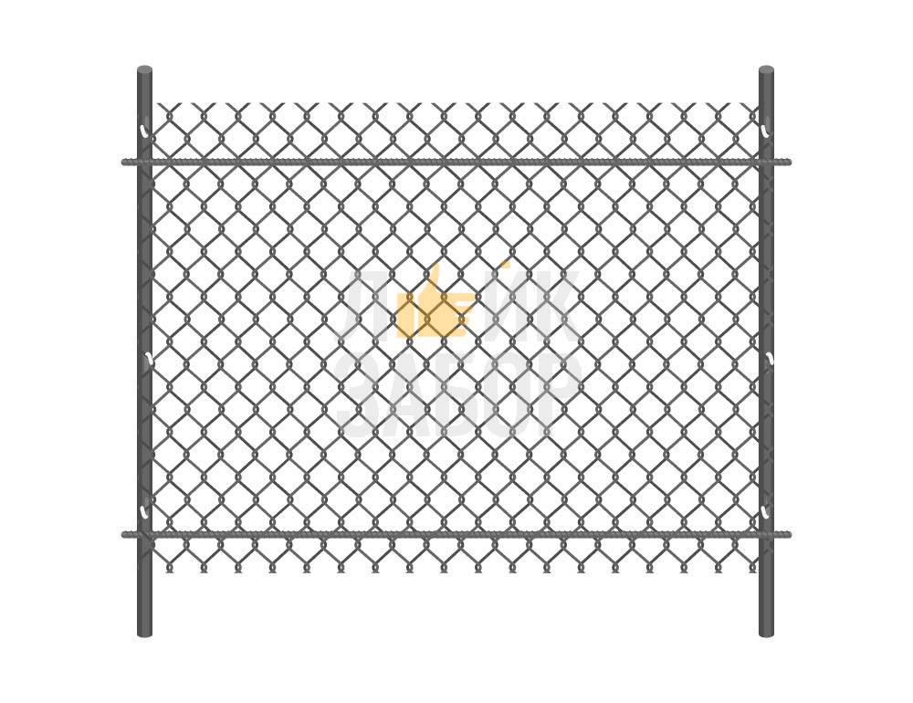 Забор из сетки рабицы Премиум