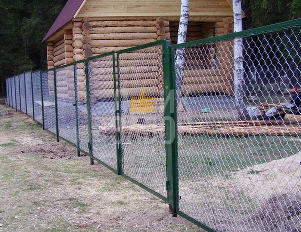 Забор сетка рабица в рамке